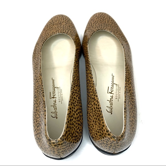 Salvatore Ferragamo Patent Flats Trout Print Sz 8 - Picture 5 of 8